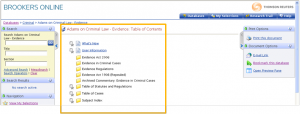 TOC search BrookersOnline