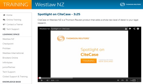 Spotlight on CiteCase - Thomson Reuters NZ training video