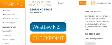 Thomson Reuters NZ training website